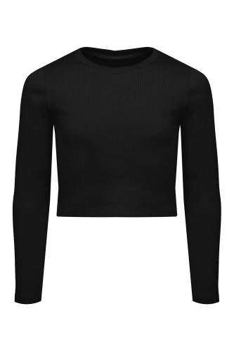 BLACK RIBBED TOP