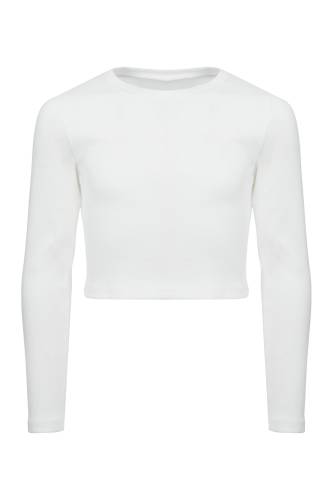 WHITE RIBBED TOP