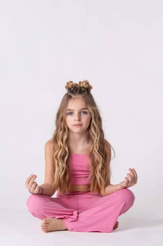 CROP TOP & FLARE PANTS PINK